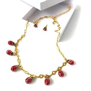 Joan Rivers Lady Bug Necklace and Earrings summer